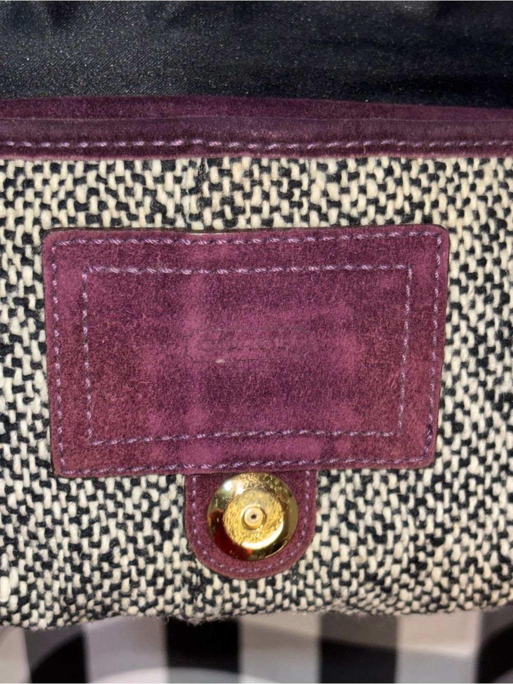 Coach Soho Tweed Demi Flap Shoulder Bag Y2K 2005 - Picture 7 of 8
